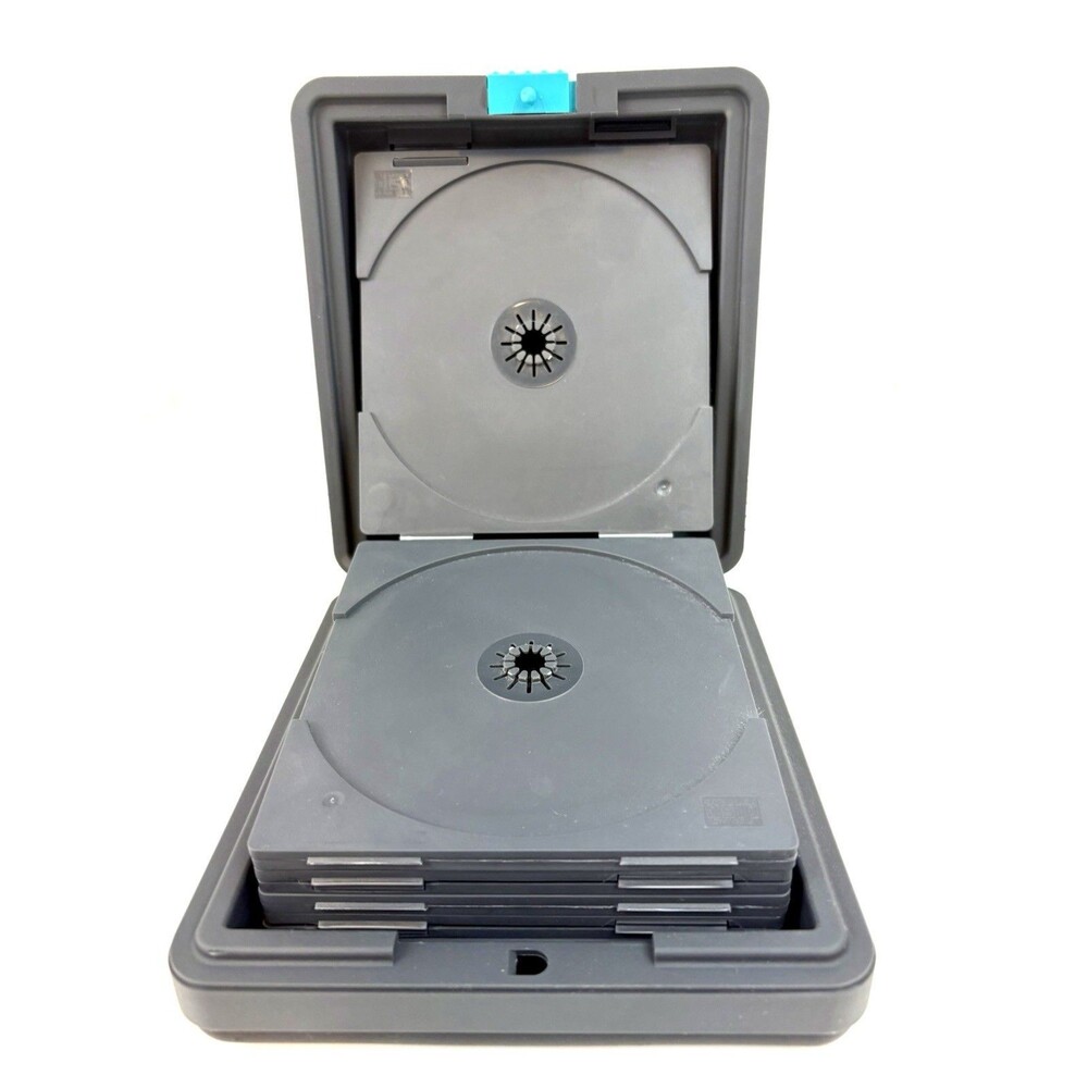 Laserline 12 CD/DVD/Blu-ray/Games Hard Shell Storage Case Hard Plastic Trays VTG